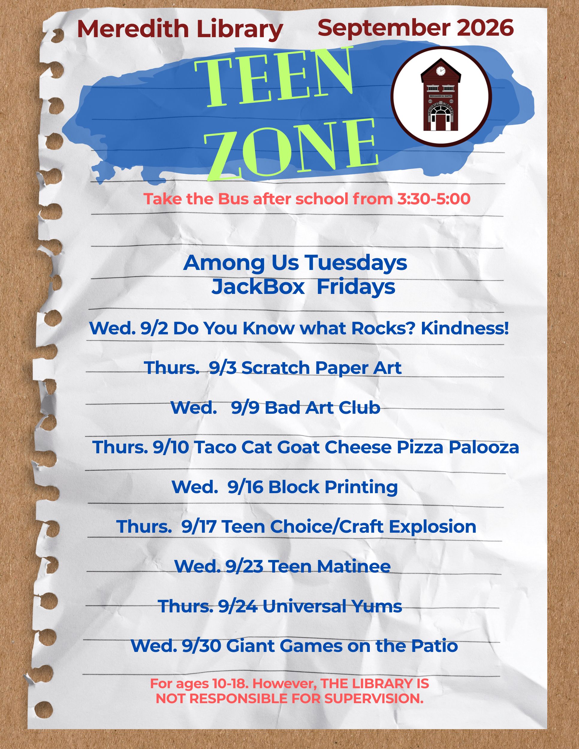 SEPTEMBER EVENTS 2026