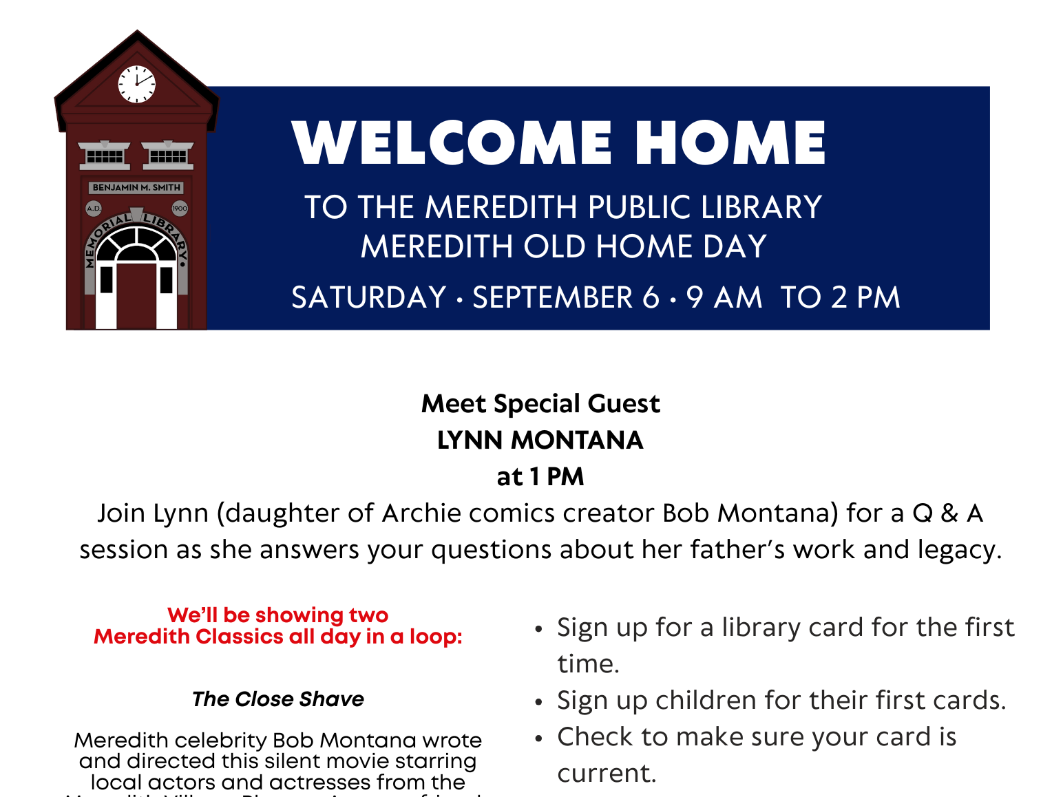 Old Home Day - September 6